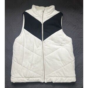 Charter Club Jacket Vest SZ XL Black White Full Zip Up Stretch NWT Winter Sports